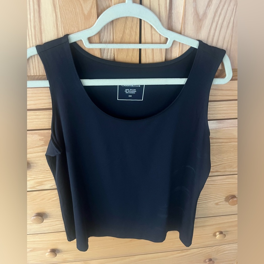 Charter Club Black Fitted Tank Top